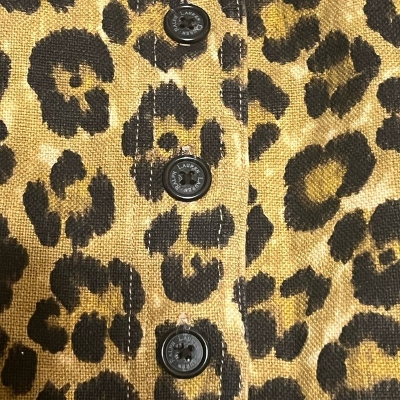 Lauren Ralph Lauren linen blend leopard print button down skirt - Picture 7 of 7